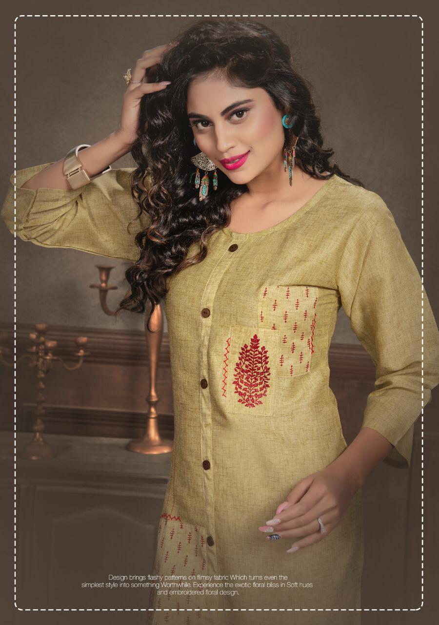 Kanasu Aliia Designer Straight Cut Short Kurti Collection at Wholesale Price